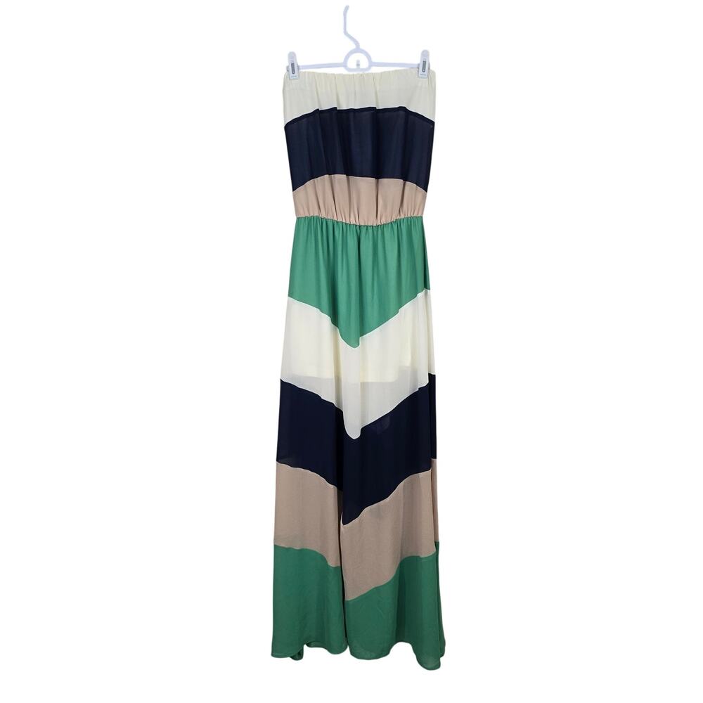 Women's Miss MVenue Strapless Striped Maxi Dress | Size Small - Picture 2 of 10